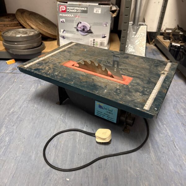 Electro Tool Land table saw, model PCS400LA, showing wear.