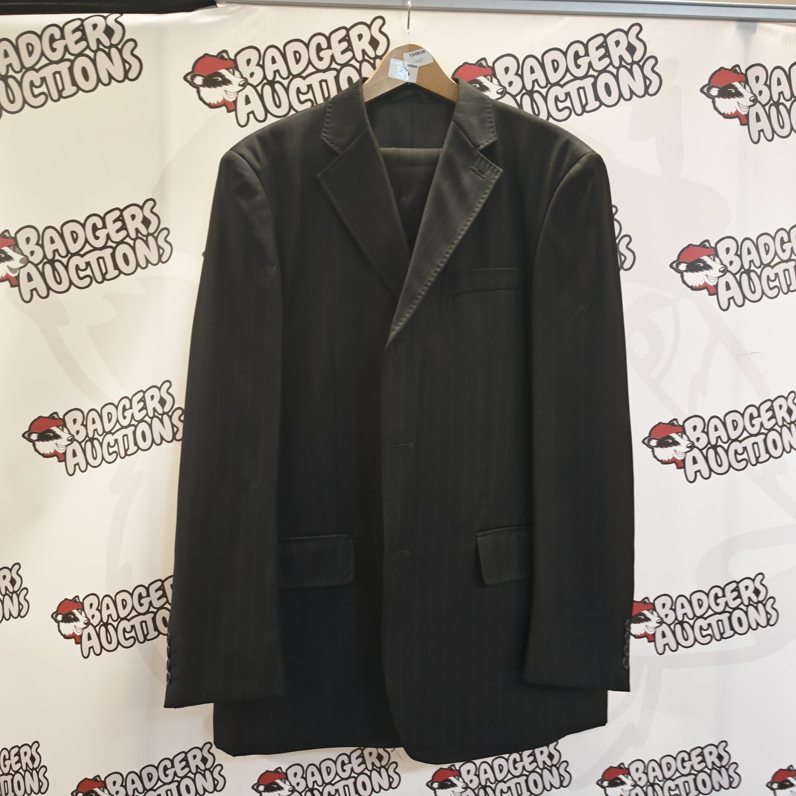 Black pinstripe men's suit, size 54, by Empirio.