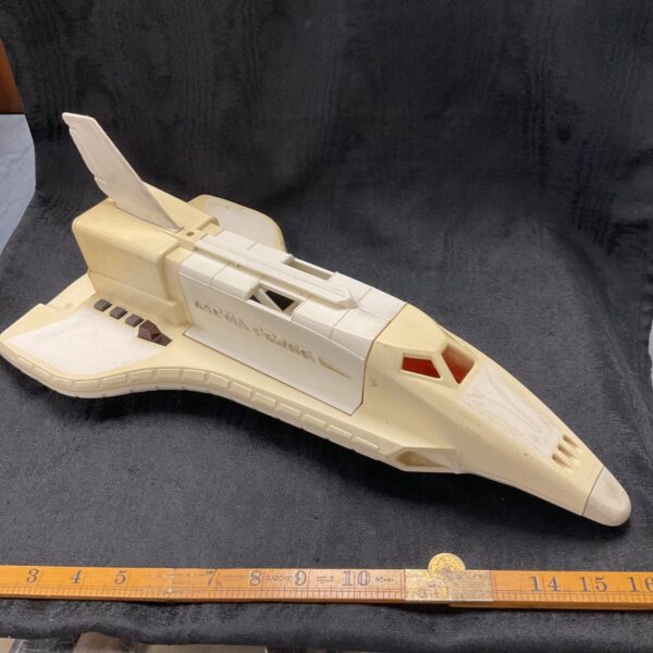 Vintage Fisher Price Alpha Probe Space Ship, side view.