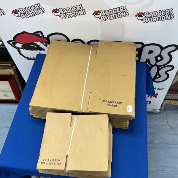 Stack of flat packed cardboard boxes for moving or storage.