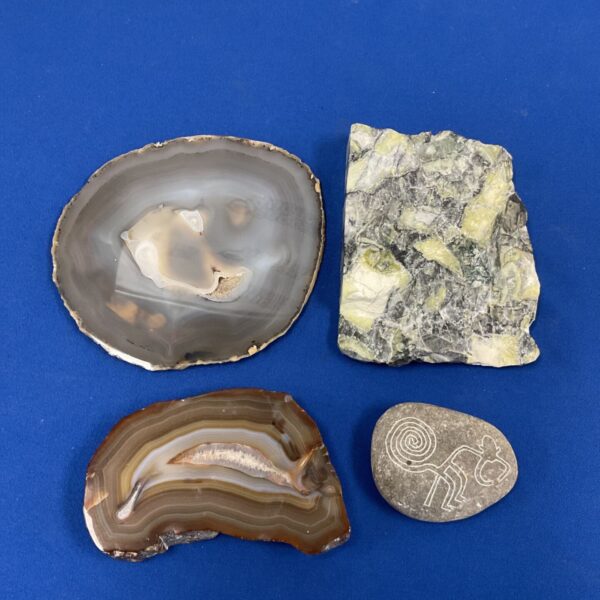 Polished geode slice with beautiful agate banding.