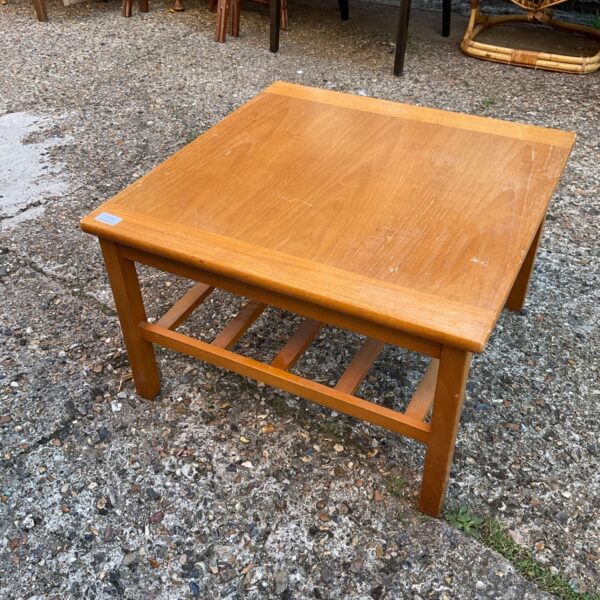 Vintage Gibbs square coffee table with magazine rack.