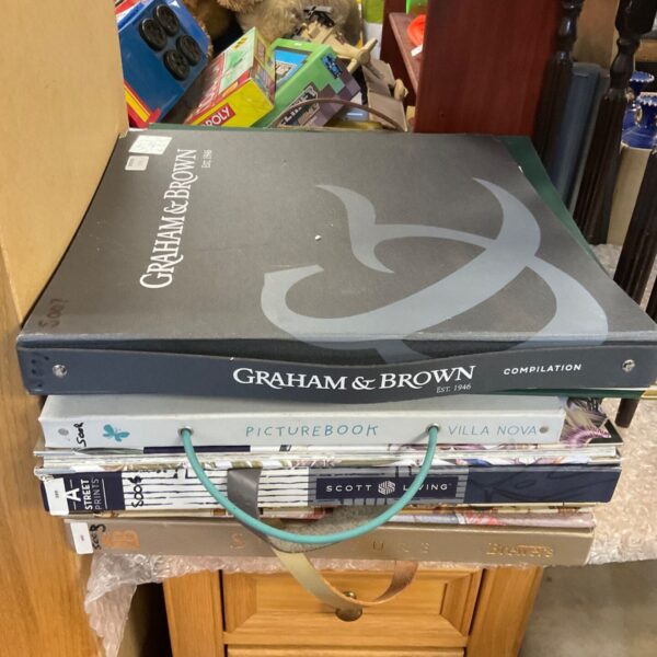 Graham & Brown wallpaper sample books, vintage interior design resource.
