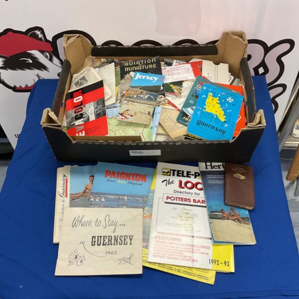 Vintage Guernsey and Jersey travel ephemera collection, including brochures and guides.