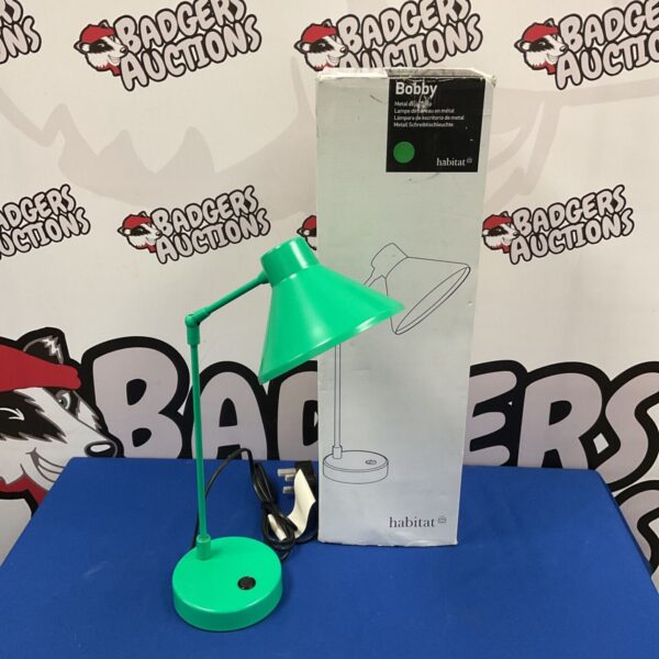 Green Habitat Bobby desk lamp, vintage metal design.