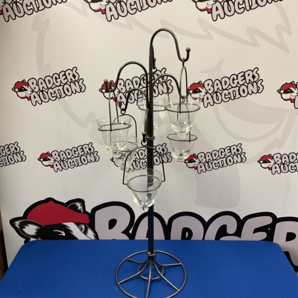 Vintage hanging candelabra with glass tea light holders.