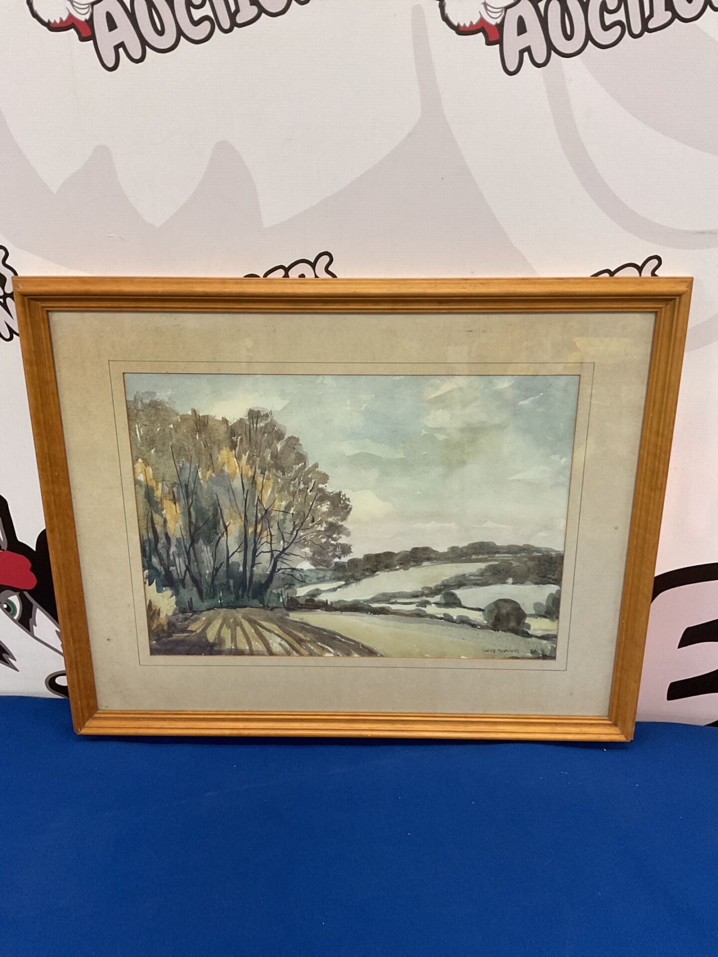 782 Harry moorhouse watercolour of a rolling countryside landscape