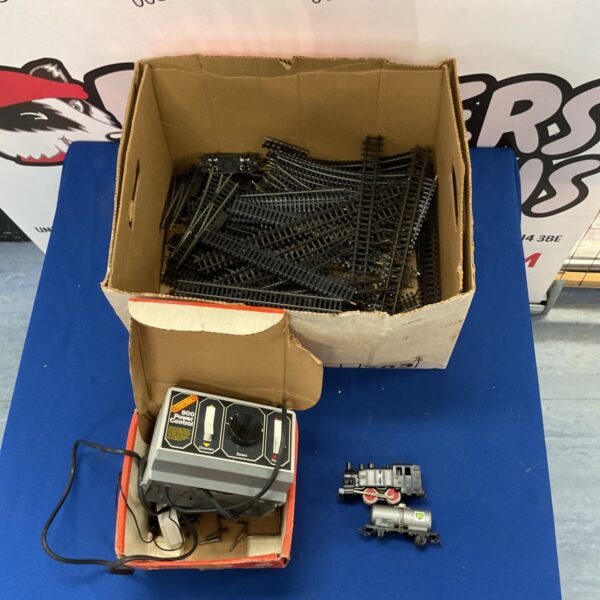 Hornby model railway track and control centre in a box.