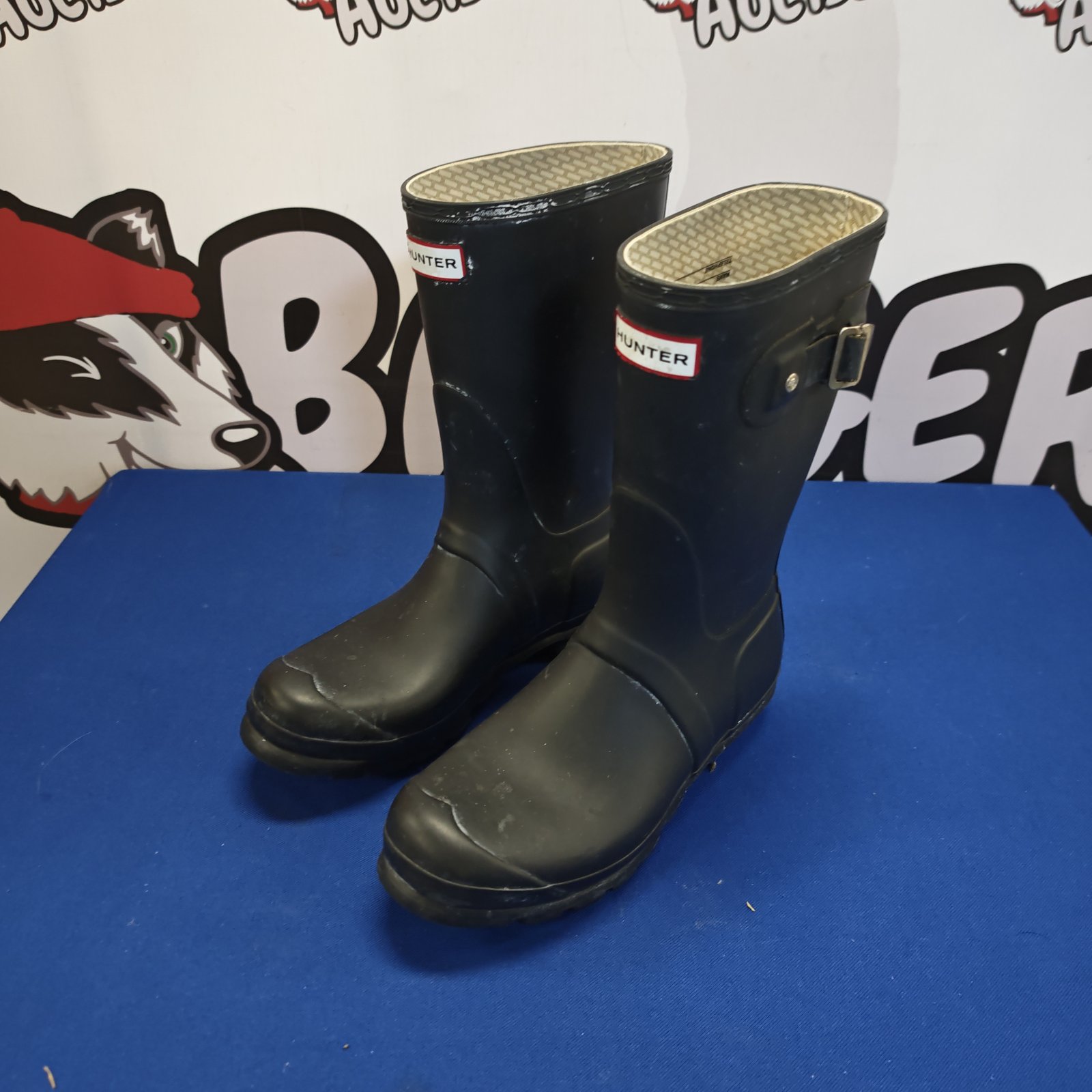 Pair of used Hunter Wellington boots size 6.