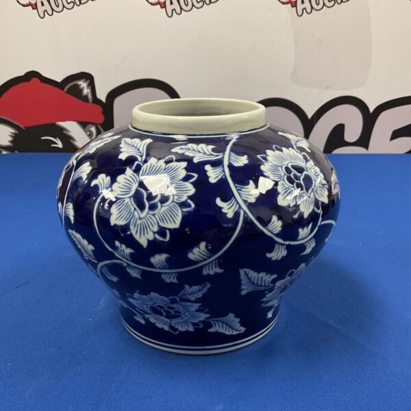 Elegant India Jane vase with blue and white floral design.