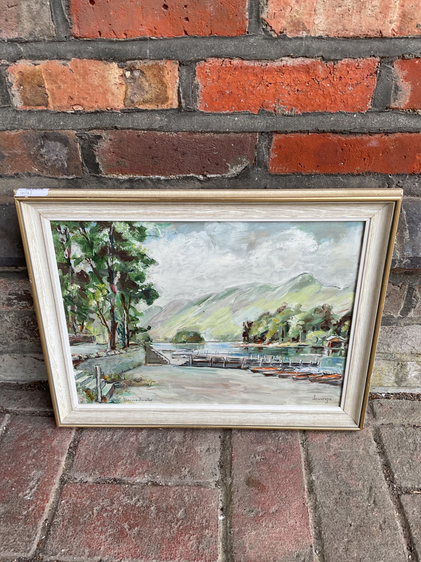 696 Original Jennings signed oil on board landscape painting of derwentwater