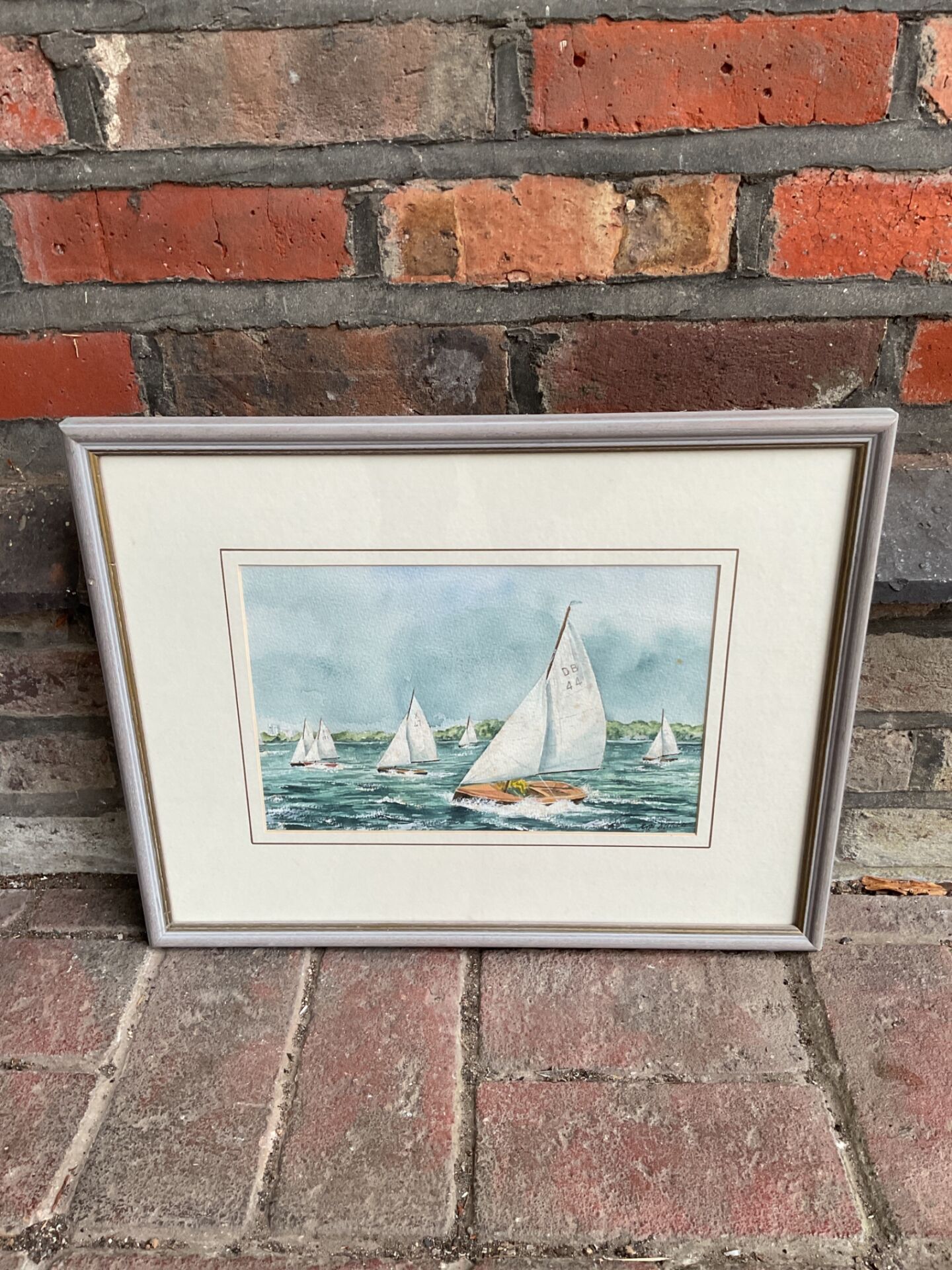 052 John dimech original watercolour of racing yachts