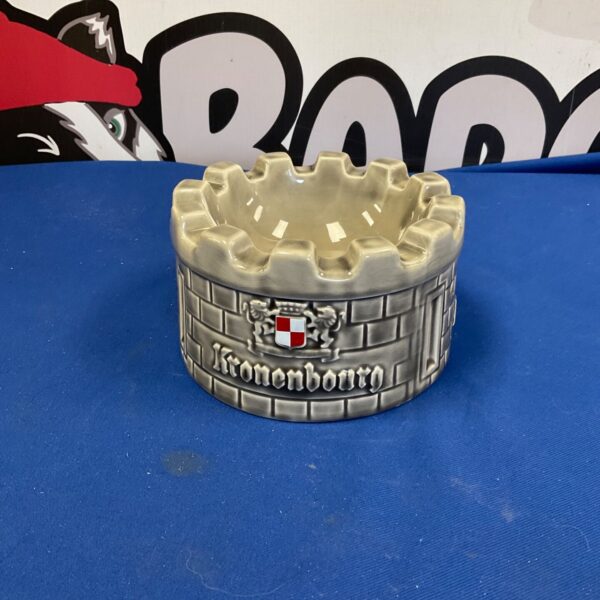 Vintage Kronenbourg Wade ashtray with castle design.