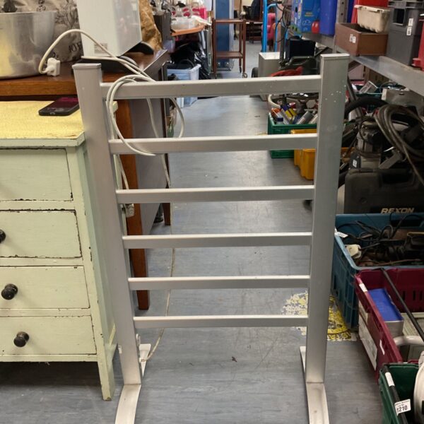 White Lakeland dry:soon heated clothes airer for indoor laundry.