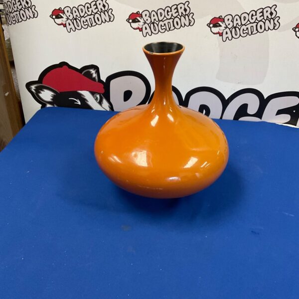 Large mid-century modern pottery vase with a flared shape.