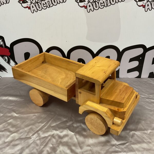 Large scratch built wooden flat bed tipper truck