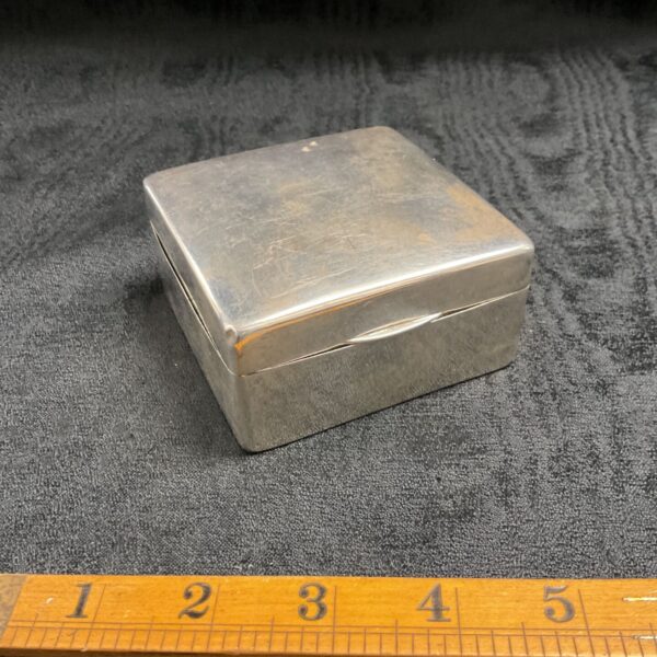 Hallmarked sterling silver weighted cigarette box 310g Gross
