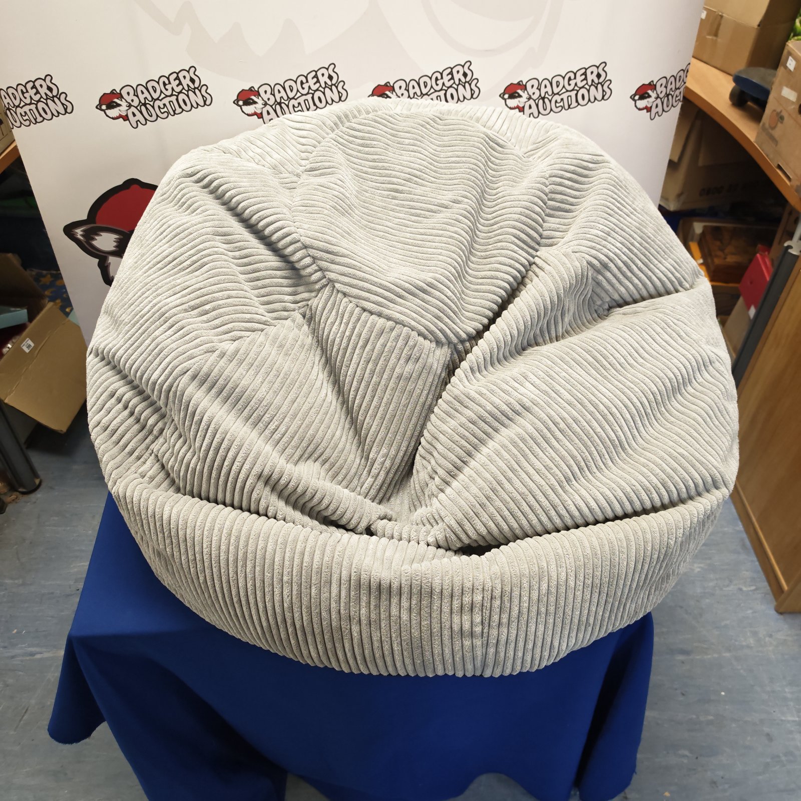 Large grey bean bag