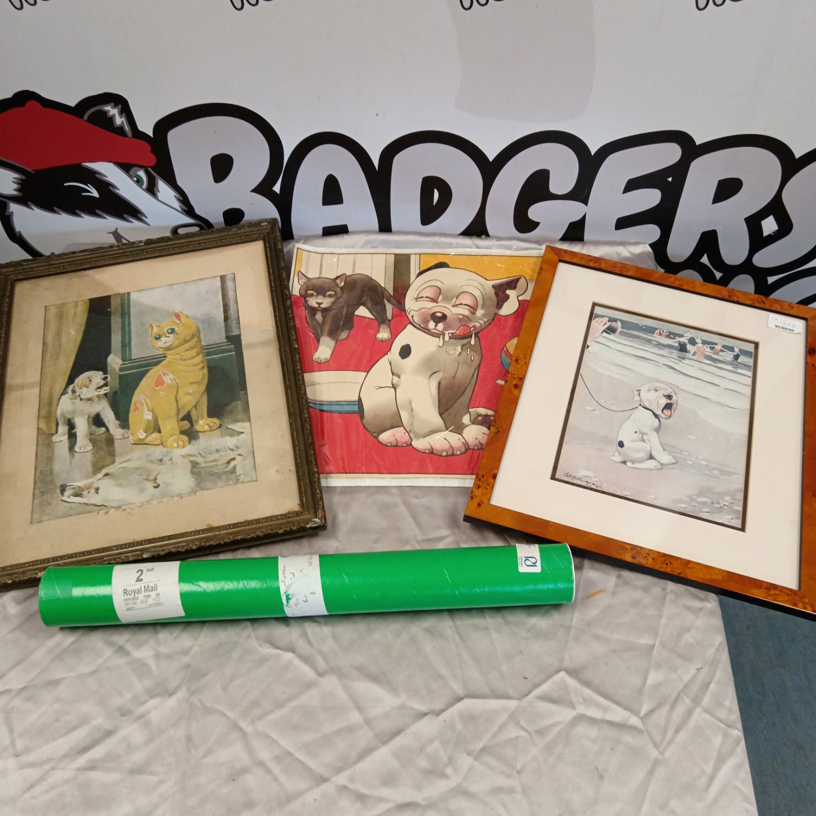 Three vintage framed bonzo the dog prints