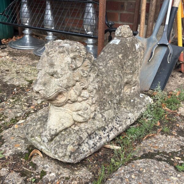 Vintage concrete lion ornament