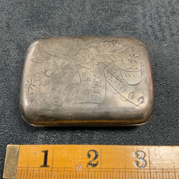 1889 imperial russian silver coin purse with blue silk lining 46.5g
