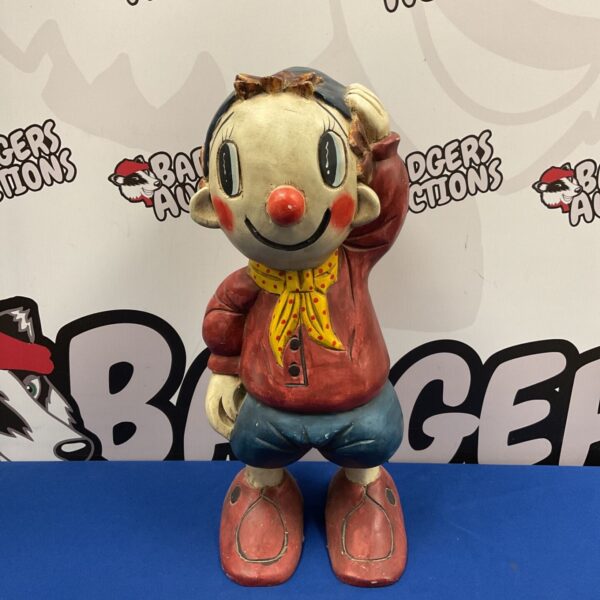 Hand carved wooden noddy figure 18” tall