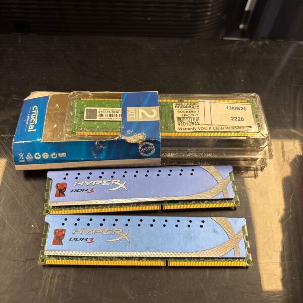 Selection of computer RAM Chips Inc HyperX DDR3