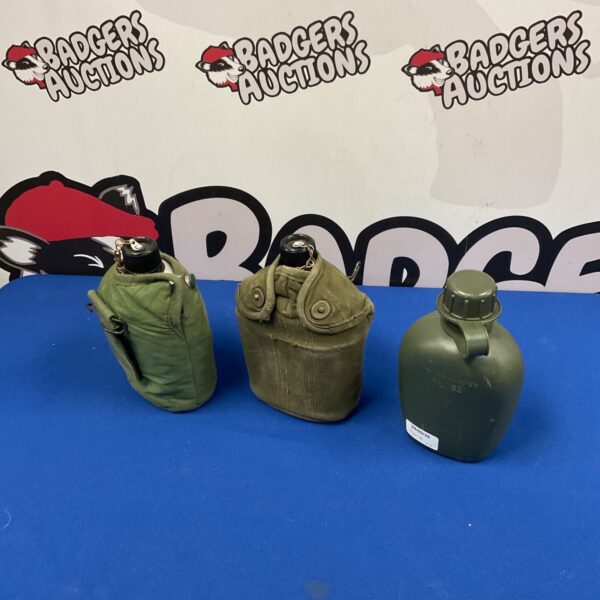 Three military water bottles