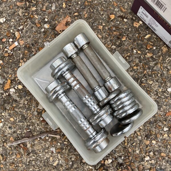 Set of steel fitness weights