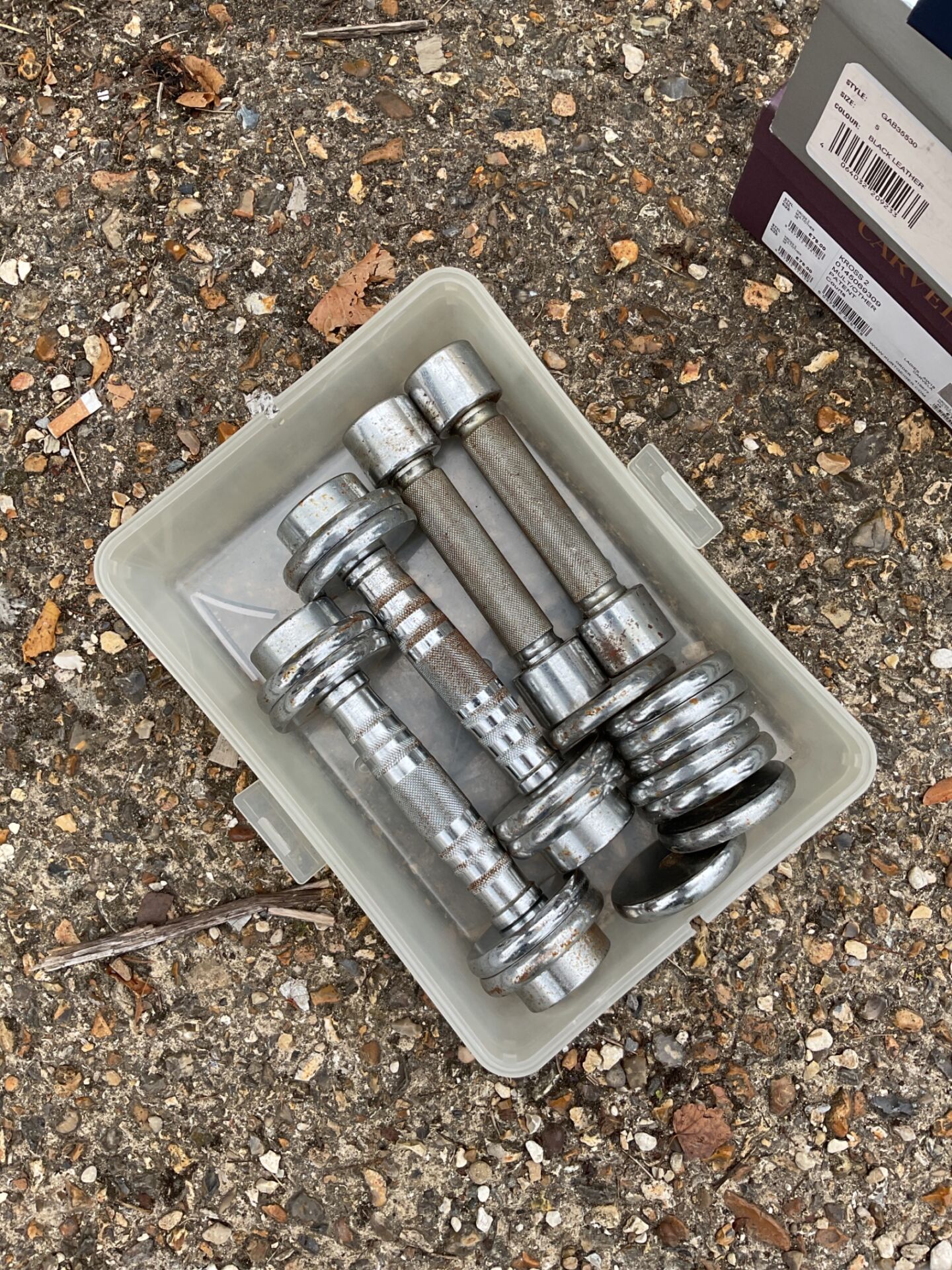 659 Set of steel fitness weights
