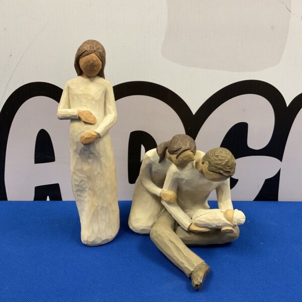 Two willow tree figures including new life & cherish