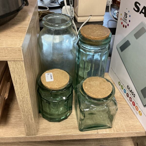 4 glass jars
