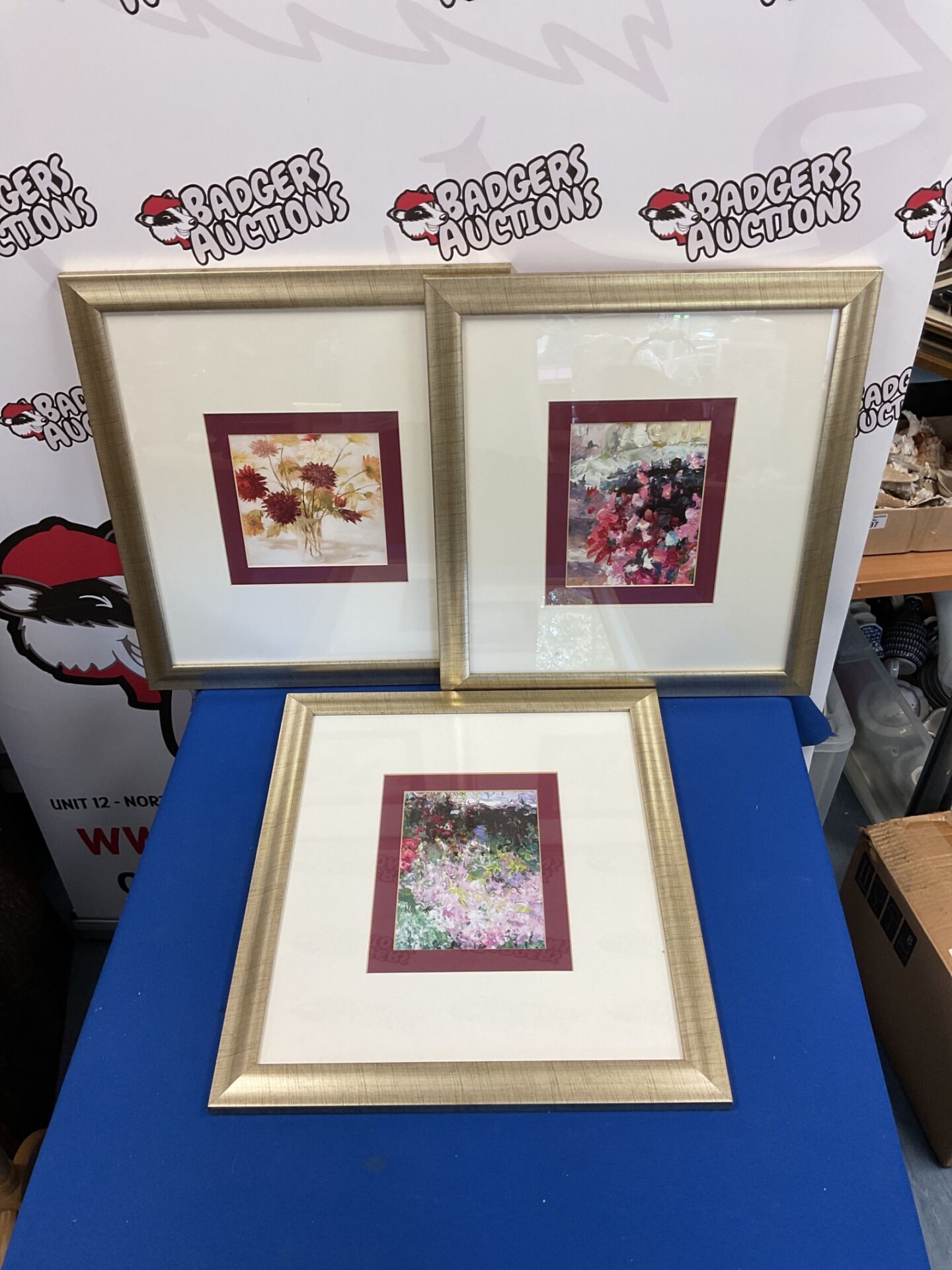 750 Set of 3 framed still life prints