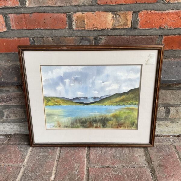 P Edwards signed watercolour of a highland lake scene
