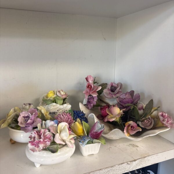 Ceramic flower baskets inc Coalport