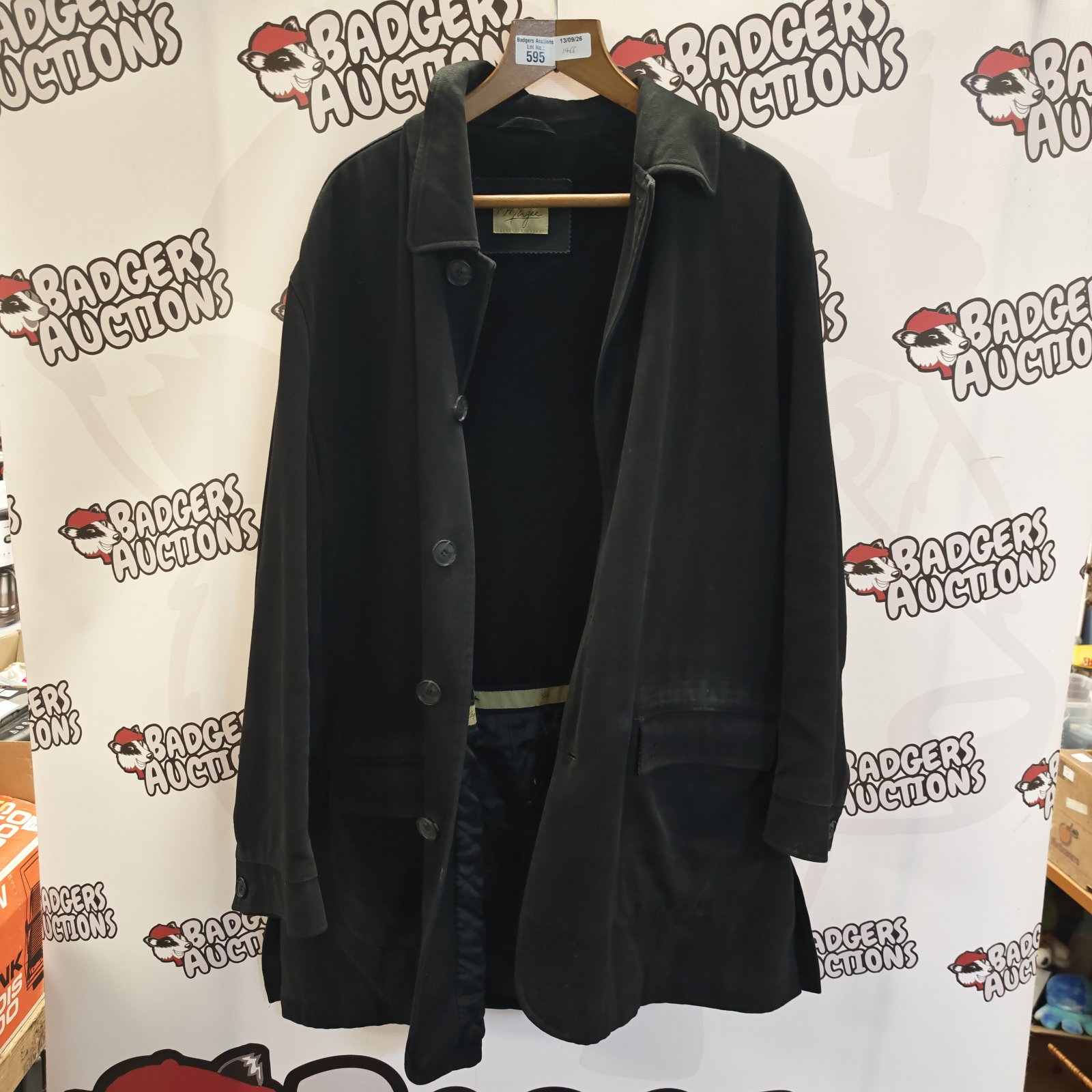Magee mens coat size large, classic wool outerwear.