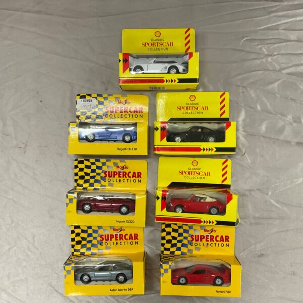 Maisto and Shell Supercar Collection diecast model cars.
