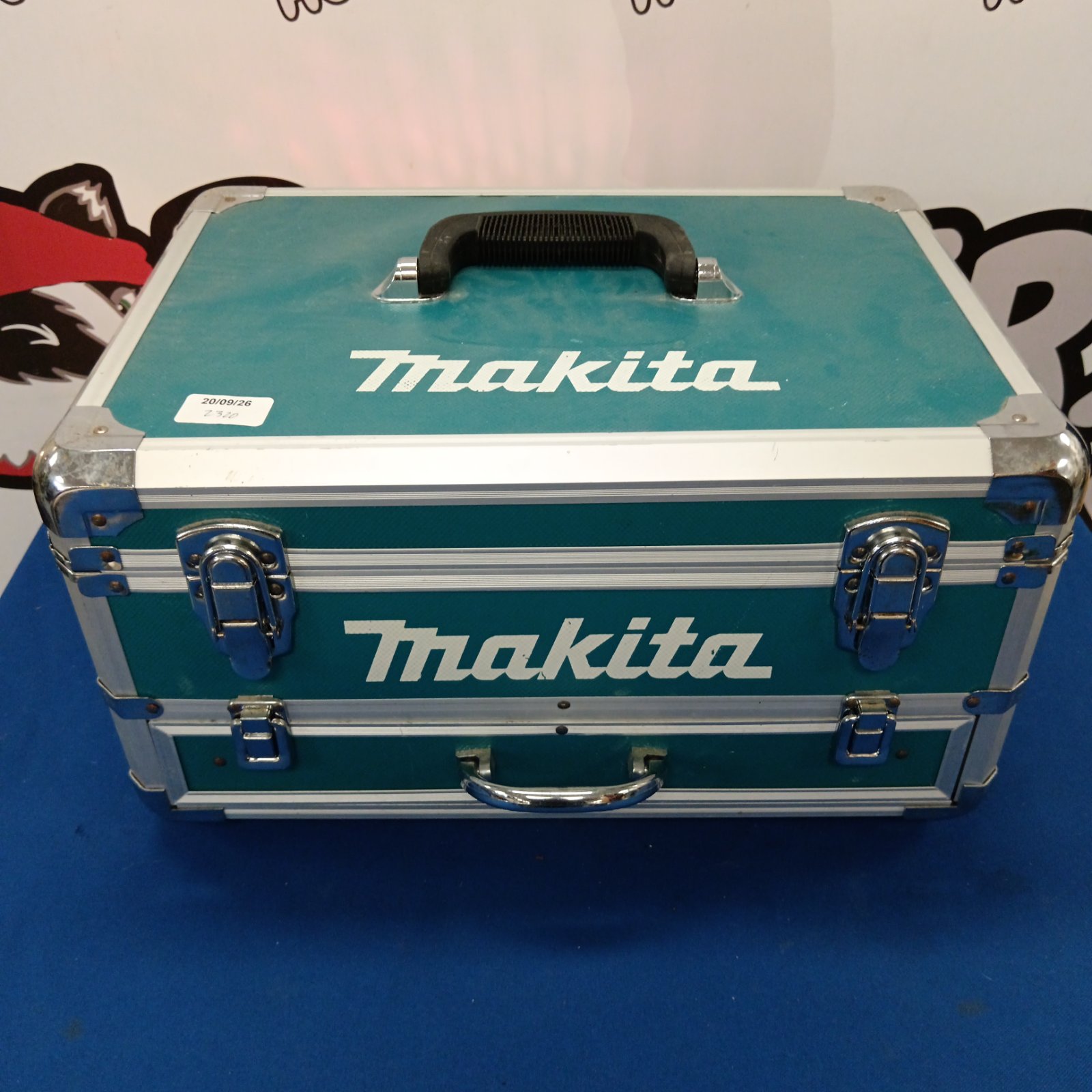 Vintage Makita aluminium tool box with carrying handle and latches.