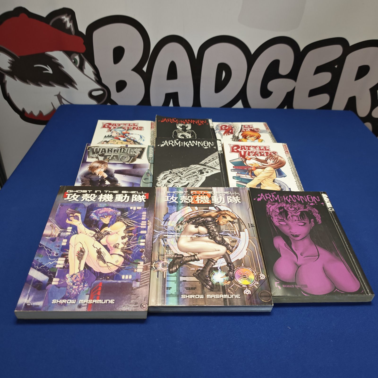 Manga bundle featuring Ghost in the Shell and Battle Vixens books.