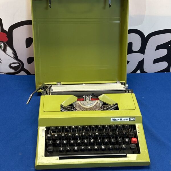 Vintage green Maritsa 30 manual typewriter for collectors.