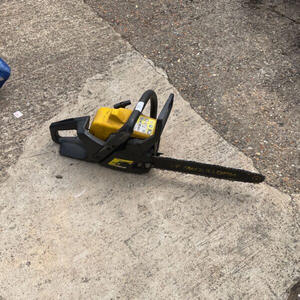 Vintage McCulloch Petol petrol chainsaw in used condition.