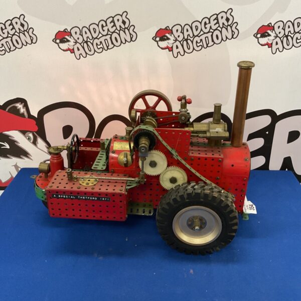 Vintage Meccano Special Thetford Steam Engine model with visible gears.