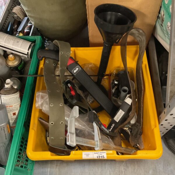 Mixed appliance lot with Ryobi drill and adjustable wrenches.