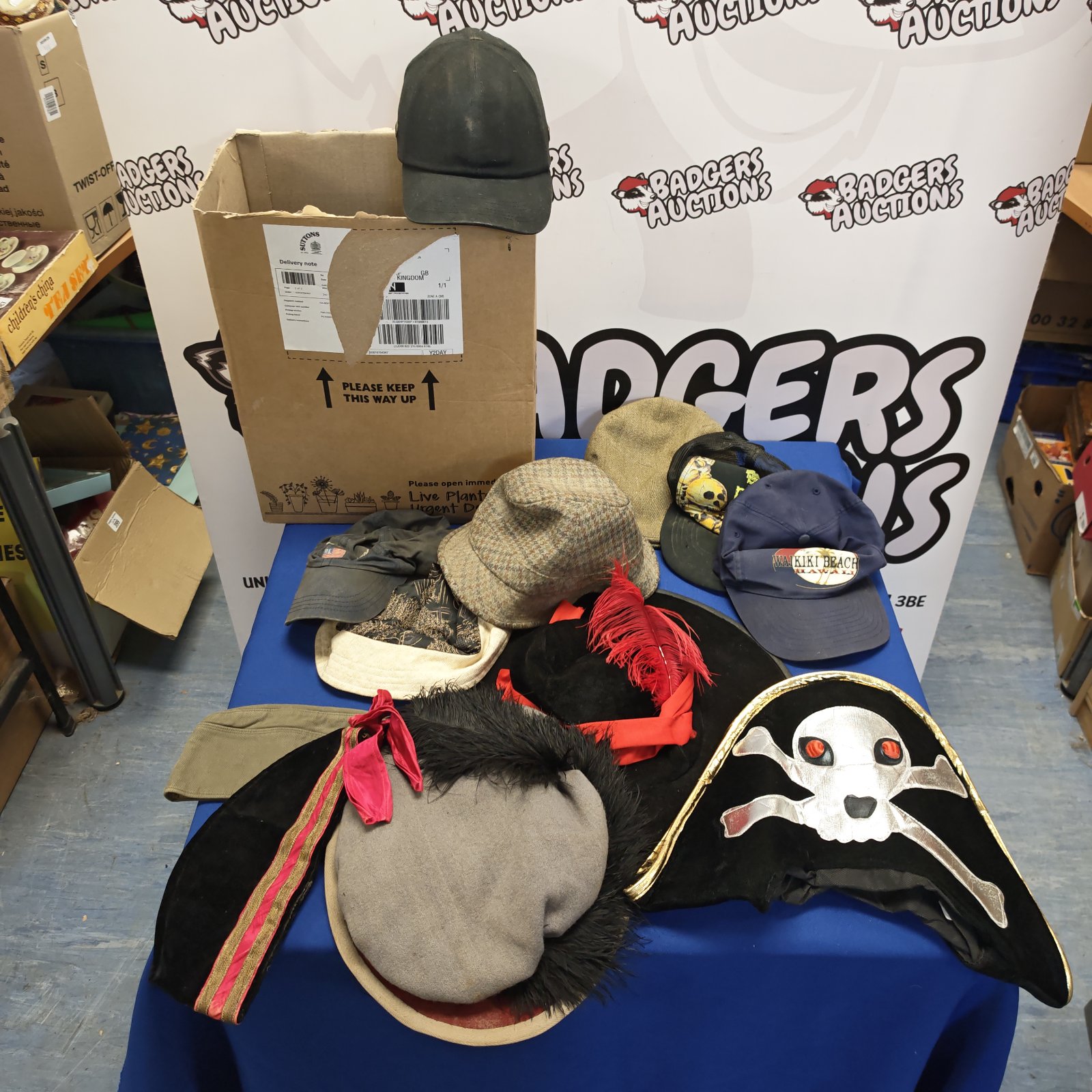 Mixed lot of hats and caps including costume headwear.