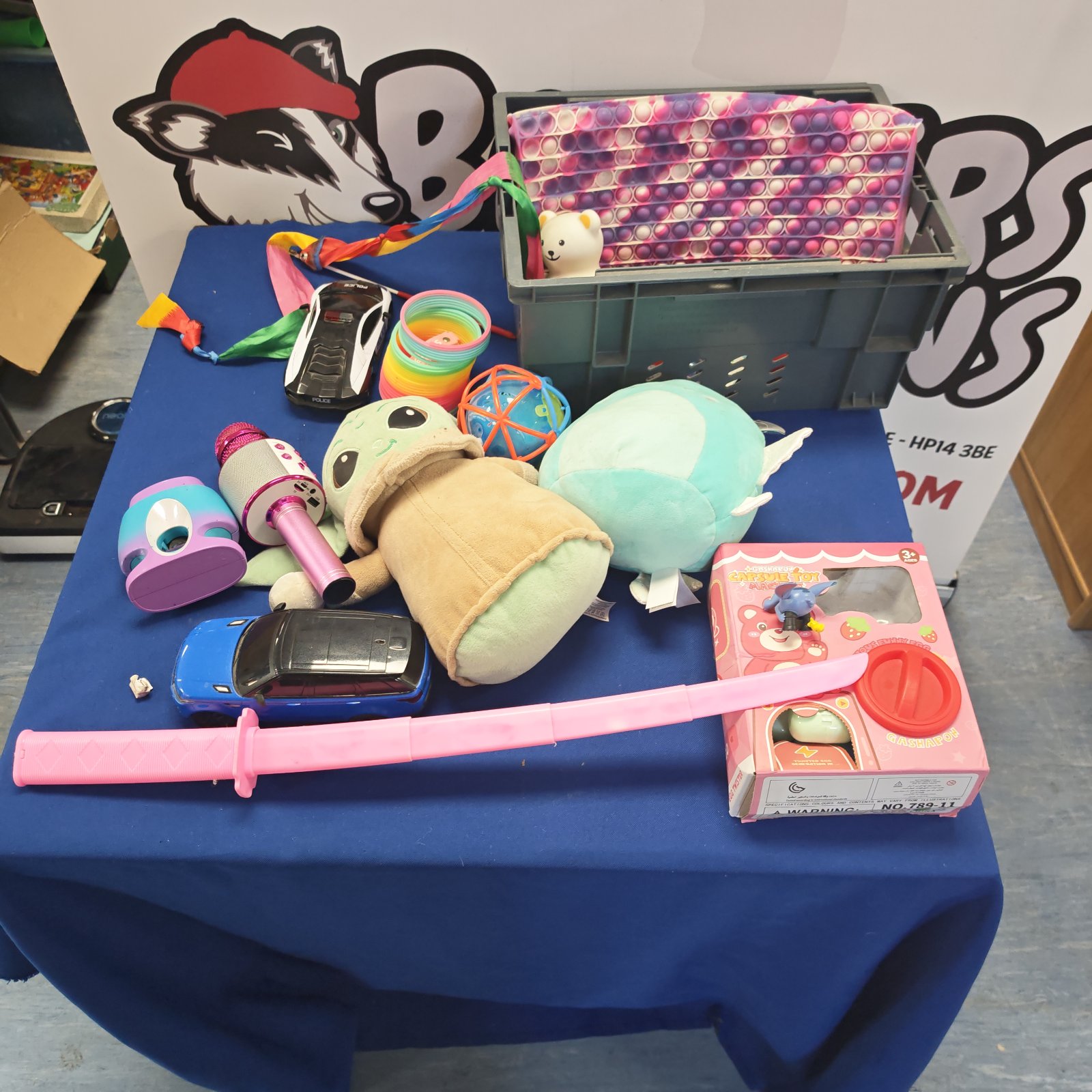 Mixed toy lot with Baby Yoda and various fidget toys for anxiety.