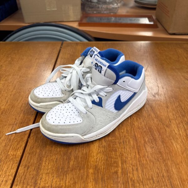 Blue and white Nike Air Jordan Stadium 90 trainers size 5Y.