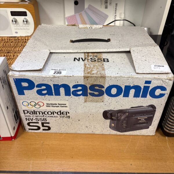 Panasonic NV-S5B VHS-C camcorder in its original box.