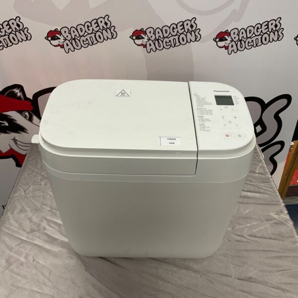Panasonic SD-2510 bread maker, white kitchen appliance for home baking.