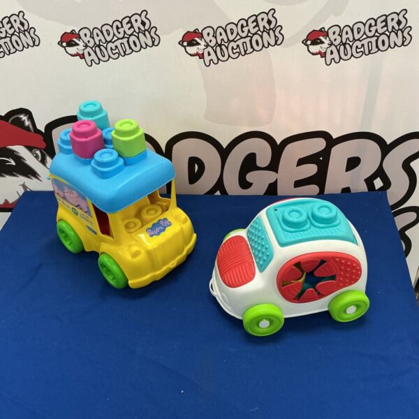 Colourful Peppa Pig soft block car stacking toy for babies.