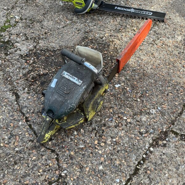 Used Pioneer petrol chainsaw for garden and DIY tasks.